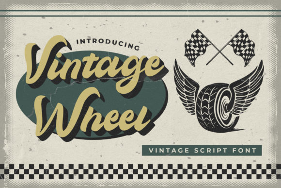 Vintage Wheel Font for Stylish Design